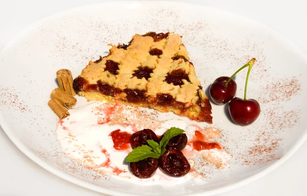 Recepten - taart met sour cherry jam — Stockfoto