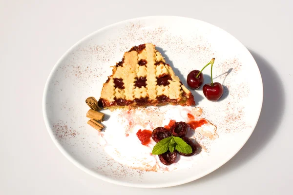 Desserts - Tart With Sour Cherry Jam — Stock Photo, Image