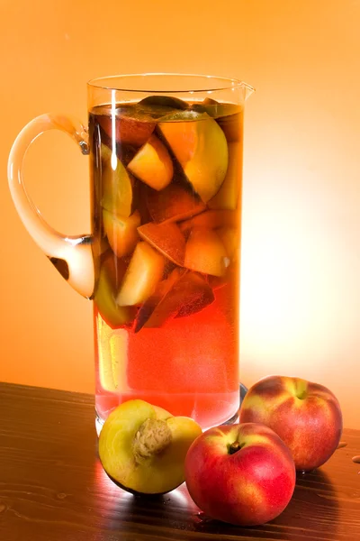 stock image Jug With Sangria And Peaches