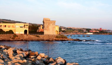 eski binaları deniz - civitavecchia, İtalya