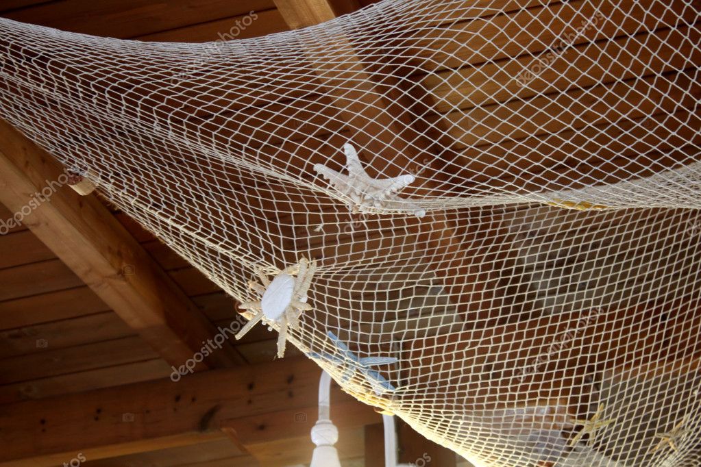 Decorations - Fishing Net With Starfish Stock Photo by