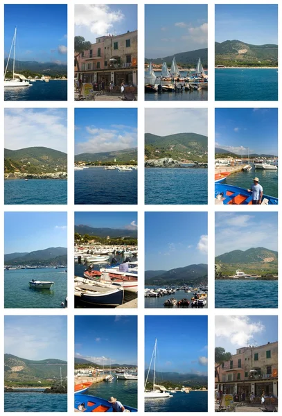 Collage met elba eiland foto 's — Stockfoto