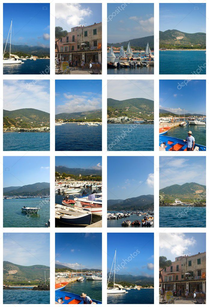 Collage With Elba Island Pictures