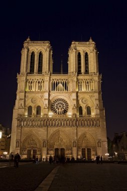 Night view of Notre Dame de Paris clipart