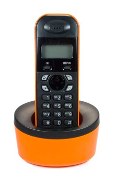 Orange radio phone clipart