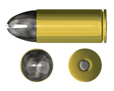 Bullet orthogonal view (3D) clipart