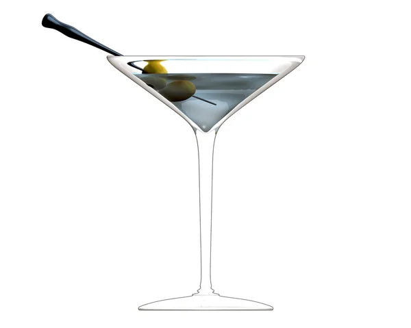 Illustration 3D du verre à cocktail — Photo