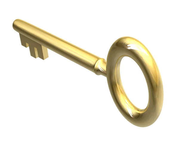 Schlüssel in Gold (3d)) — Stockfoto