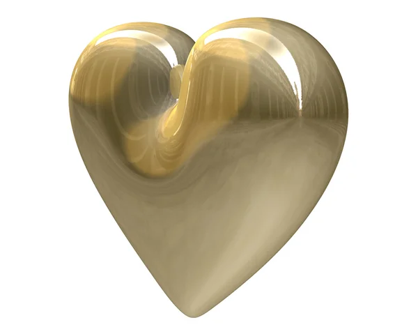 Золотое сердце (3D ) — стоковое фото