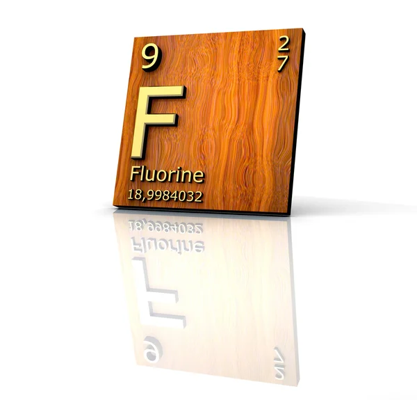 Forma de flúor Tabla periódica de elementos —  Fotos de Stock
