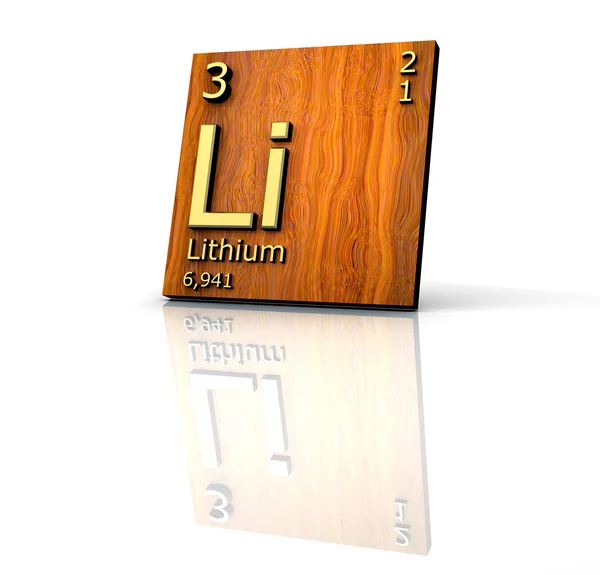 Forma de lítio Tabela periódica de elementos — Fotografia de Stock