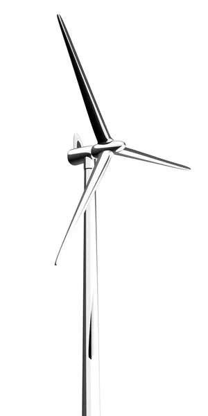 3d turbina eólica moinho branco — Fotografia de Stock
