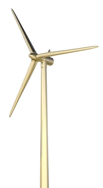 3d wind turbine mill gold — Stock Photo, Image