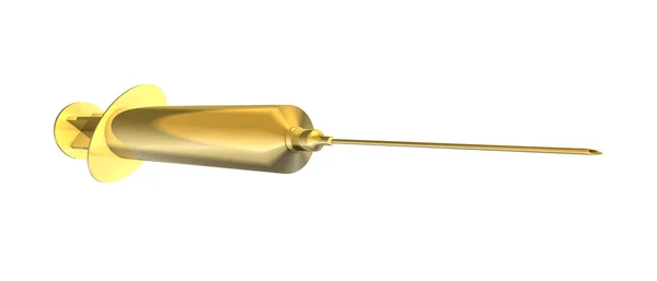 Syringe in gold - 3d — Stock Photo, Image