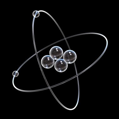 3d Helium Atom made of glass clipart