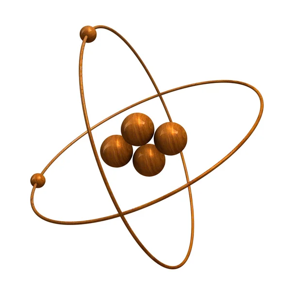 Atome d'hélium 3d dans le bois — Photo