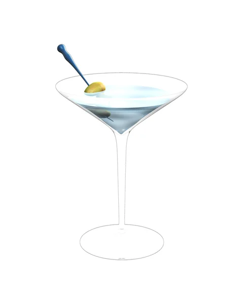 3D Illustration des Cocktailglases — Stockfoto