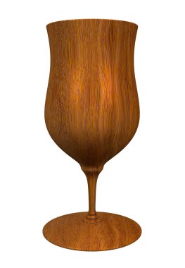 3D illustration of a wood cup clipart