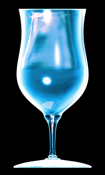 Vidro azul no fundo preto — Fotografia de Stock