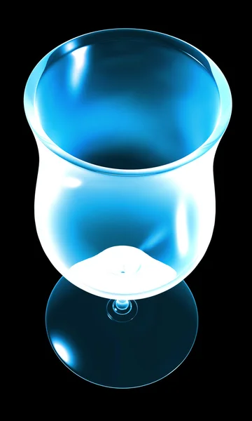 Vidro azul no fundo preto — Fotografia de Stock
