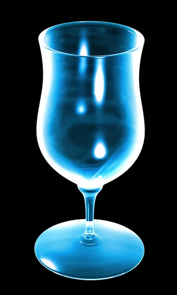 Μπλε γυαλί στο μαύρο φόντο — Φωτογραφία Αρχείου