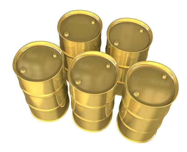 Barili di olio d'oro - 3d — Foto Stock