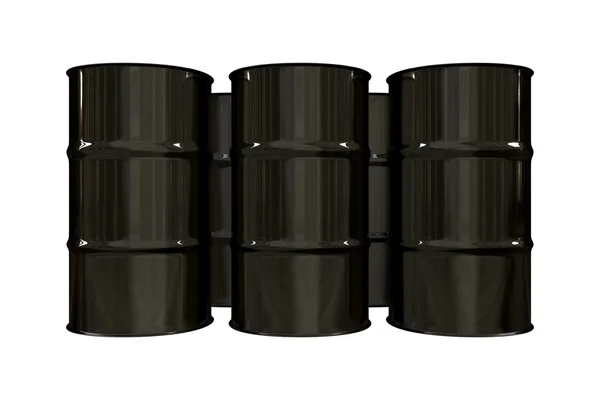 Black oil barrels - 3d — Stock Photo, Image