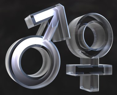 Male and female sex symbols clipart
