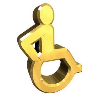 Universal wheelchair in gold (3d) clipart