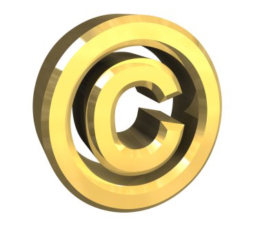 Copyright symbol in gold (3d) clipart