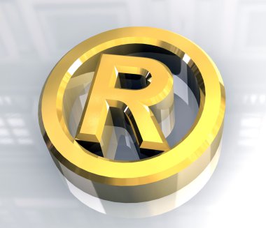 Registered symbol in gold (3d) clipart