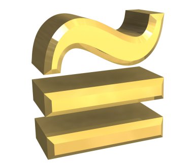 Equal circa math symbol in gold clipart