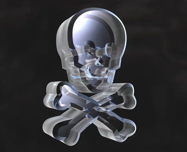 Skull glass symbols (3D) — Stock Photo, Image