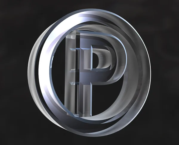 Parkolás szimbólum üveg (3d) — Stock Fotó