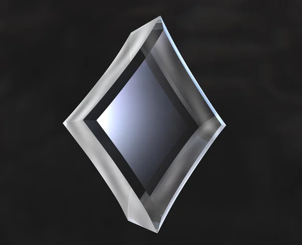 Diamond symbol in transparent glass — Stock Photo, Image
