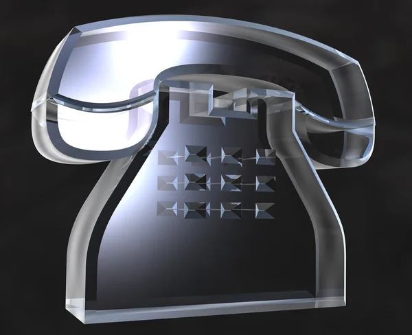 Telefone em vidro transparente — Fotografia de Stock