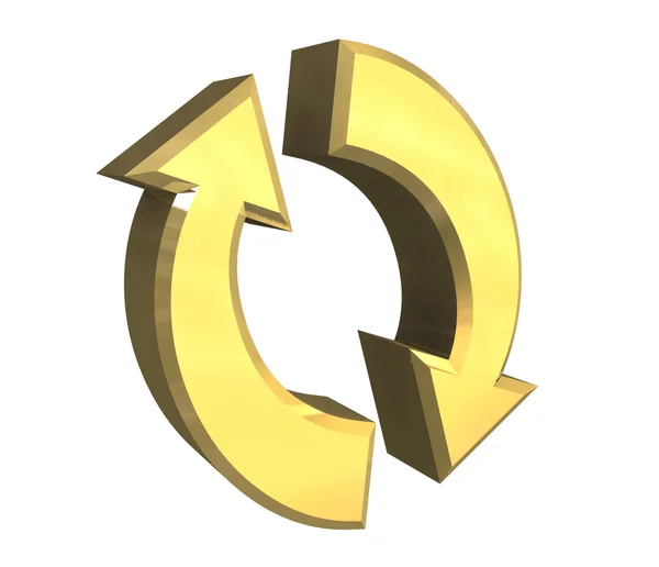 Символ стрелки в золоте - 3D — стоковое фото