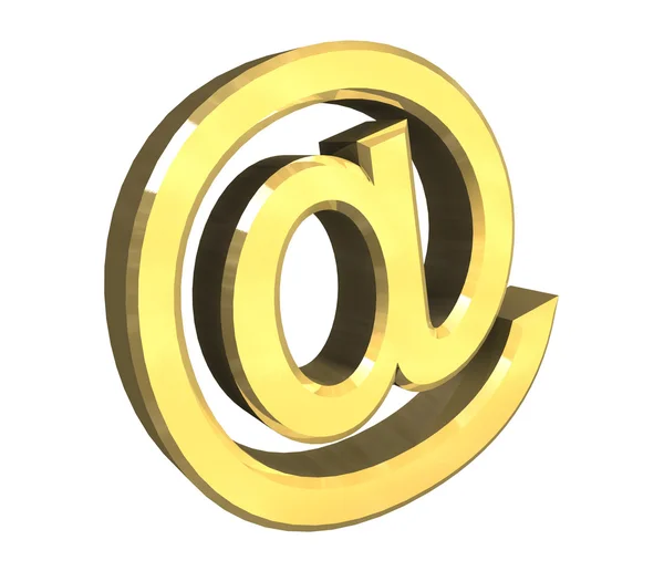 电子邮件符号在黄金 (3d) — 图库照片