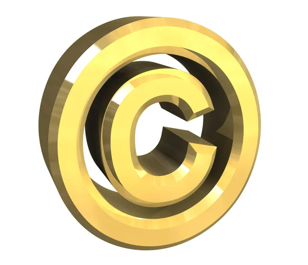 Urheberrechtssymbol in Gold (3d)) — Stockfoto