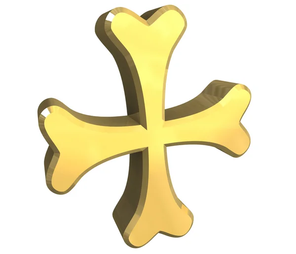 Cruz armênia em ouro - 3D — Fotografia de Stock