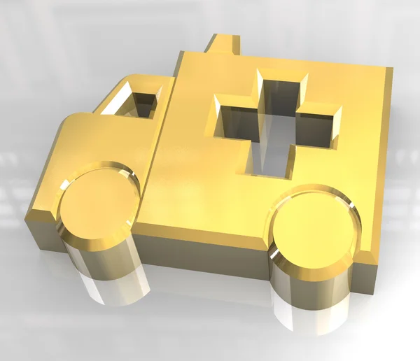 Ambulance symbol in gold - 3d — Stock Photo, Image
