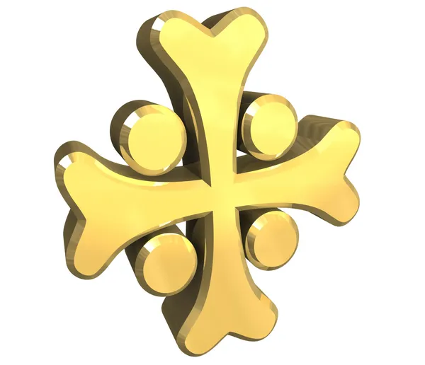 Armenian cross in gold - 3D — Stock Photo, Image