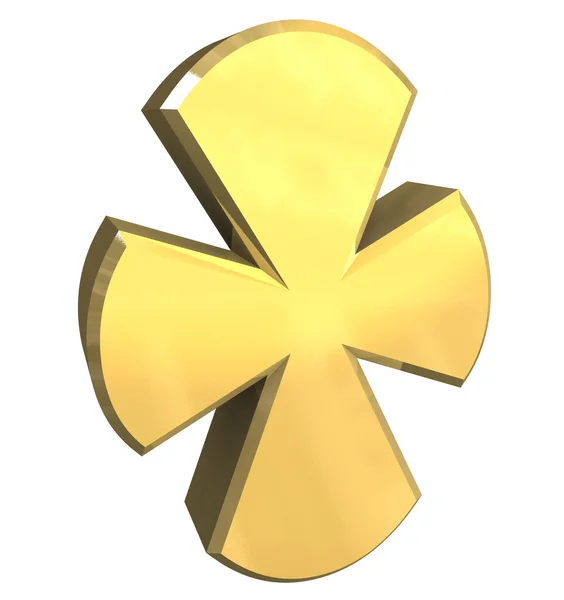 Cross in gold - 3D — Stock Photo, Image