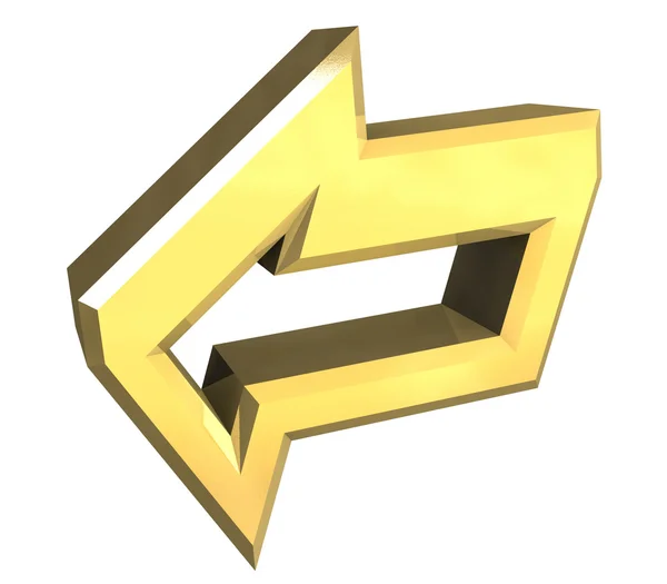 Símbolo de seta em ouro - 3D — Fotografia de Stock