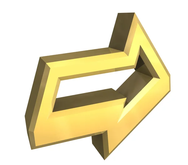 Символ стрілки в золоті - 3D — стокове фото