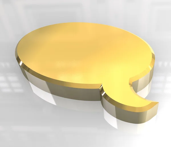 Toon icono símbolo en oro (3D ) — Foto de Stock