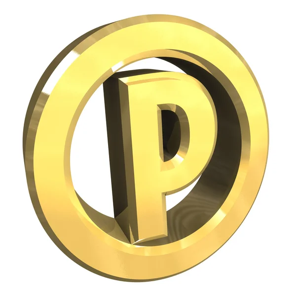 Parkoviště symbol ve zlatě (3d) — Stock fotografie