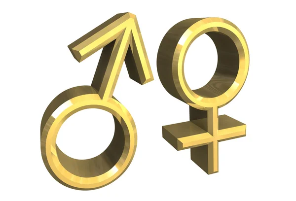 Αρσενικό και θηλυκό φύλο σύμβολα (3d) — Φωτογραφία Αρχείου