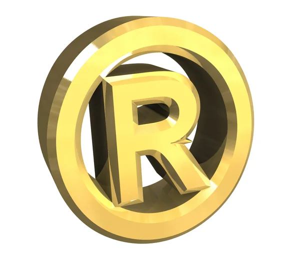 Registered symbol in gold (3d) — Stock Photo, Image