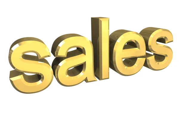 Изолированный символ продаж в золоте - 3d — стоковое фото